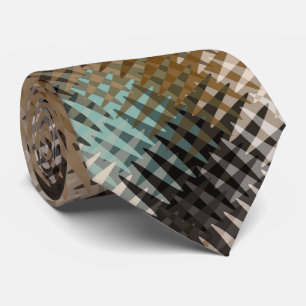 Funky Cool Multi Brown Wavy Zig Zag Pattern Tie