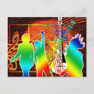Funky Cool Music Dance Pop Art Design Postcard