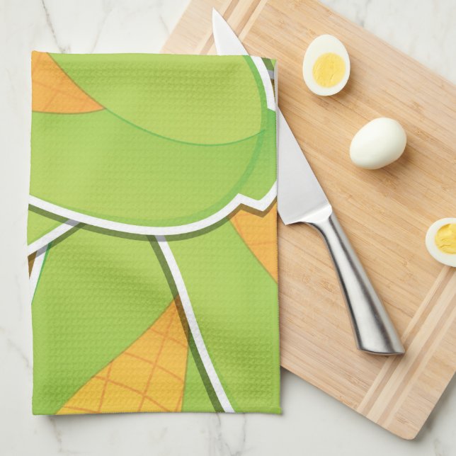 Funky corn kitchen towel (Quarter Fold)