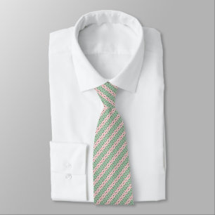 Funky Cottagecore Boho Christmas Stripe Pattern Tie
