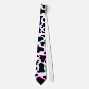 Funky Cow Pattern Dairy Man Print Tie