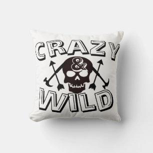 Funky Crazy & Wild Arrow Hammer Skull Cushion
