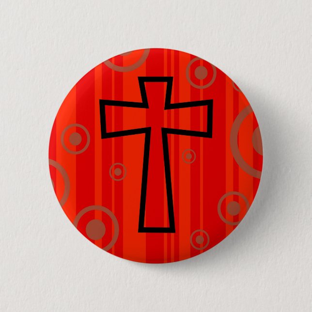 Funky Cross 2 Inch Round Button (Front)