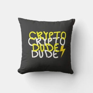 Funky Crypto Dude Energy Power Sign Throw Pillow