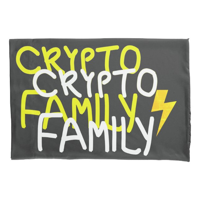 Funky Crypto Family Energy Power Sign Pillowcase (Front)