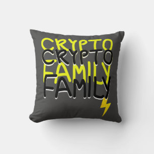 Funky Crypto Family Energy Power Sign Throw Pillow