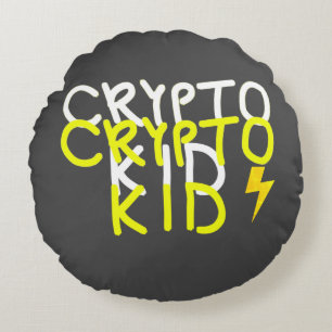 Funky Crypto Kid Energy Power Sign Round Pillow