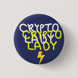 Funky Crypto Lady Energy Power Sign 1 Inch Round Button
