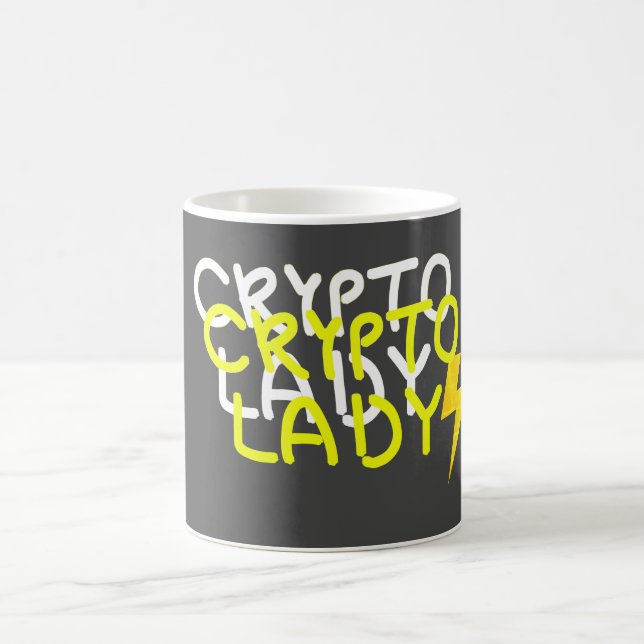 Funky Crypto Lady Energy Power Sign Coffee Mug (Center)