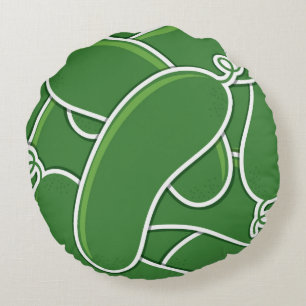 Funky cucumber round pillow