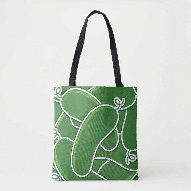 Funky cucumber tote bag (Front)