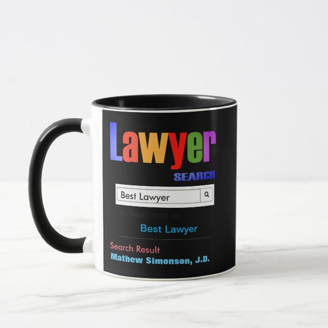 Funky Custom Meilleur Avocat Cadeau Mug (Gauche)