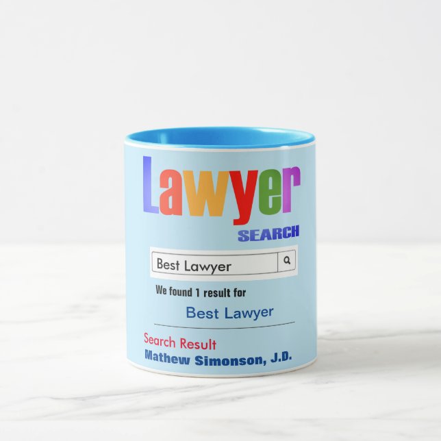 Funky Custom Meilleur Avocat Cadeau Mug (Centre)