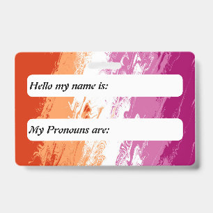 Funky Customizable Abstract Lesbian Pride Flag Badge