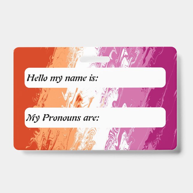 Funky Customizable Abstract Lesbian Pride Flag     Badge (Front)