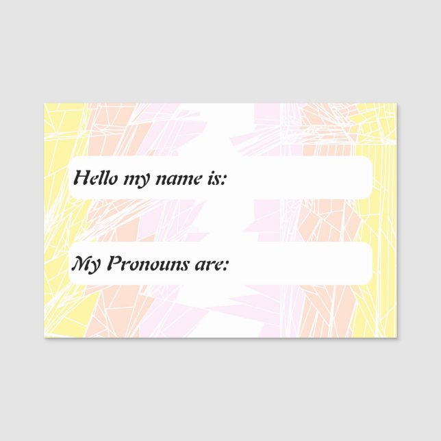 Funky Customizable Pangender Pride Flag   Name Tag (Front)