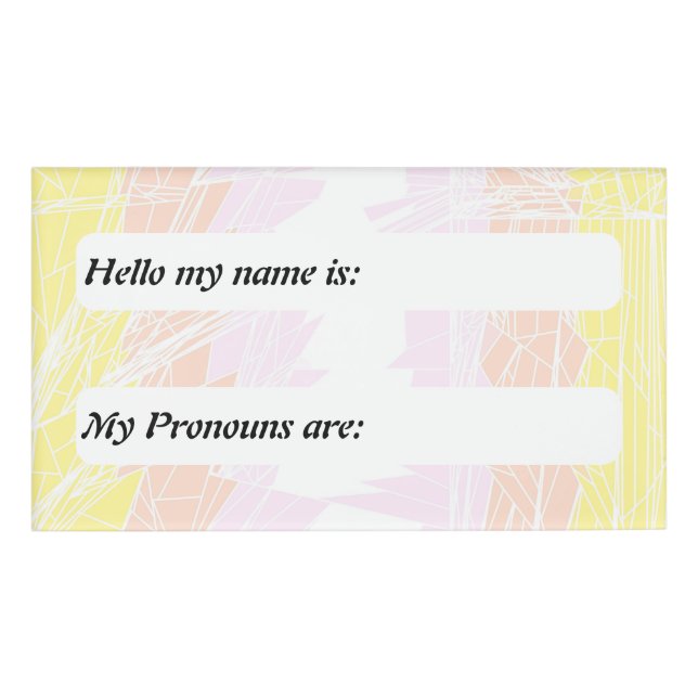 Funky Customizable Pangender Pride Flag   Name Tag (Front)