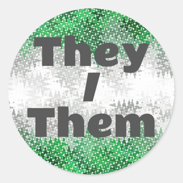 Funky Customizable Pronoun Grayromantic Pride Flag Classic Round Sticker (Front)