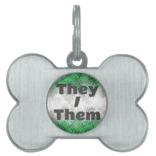 Funky Customizable Pronoun Grayromantic Pride Flag Pet ID Tag