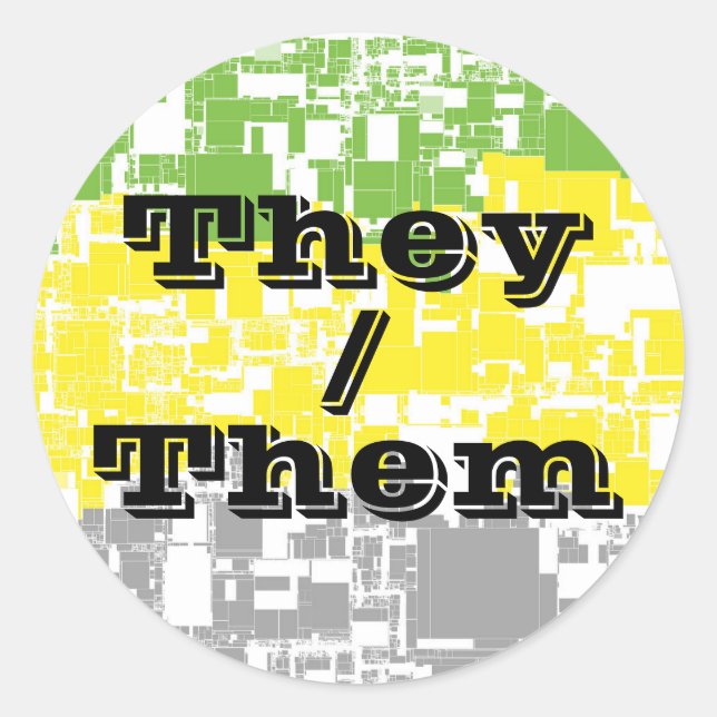 Funky Customizable Pronoun Lithromantic Pride Flag Classic Round Sticker (Front)