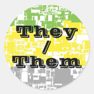 Funky Customizable Pronoun Lithromantic Pride Flag Classic Round Sticker