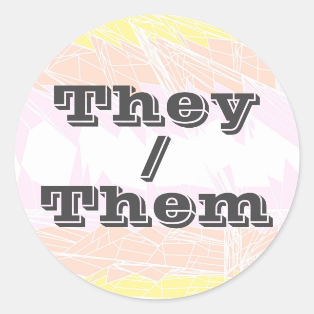 Funky Customizable Pronoun Pangender Pride Flag Classic Round Sticker (Front)