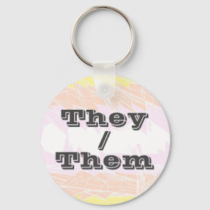 Funky Customizable Pronoun Pangender Pride Flag Keychain