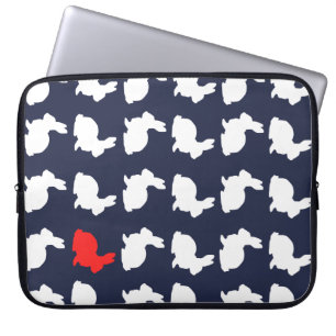 Funky Cute Rabbits Hairs Pattern Laptop Sleeve
