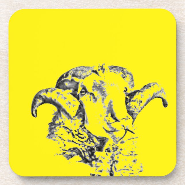 Funky Cute Sheep Ram Coaster (Front)