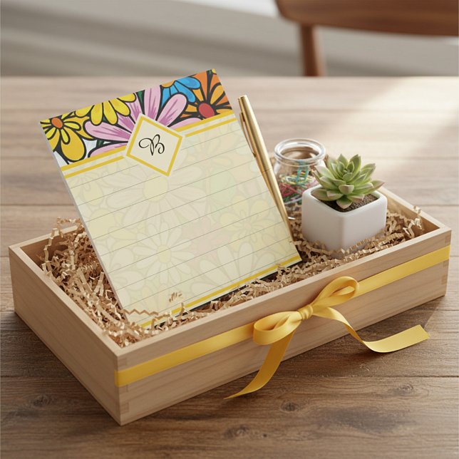 Funky daisies monogram notepad (Creator Uploaded)