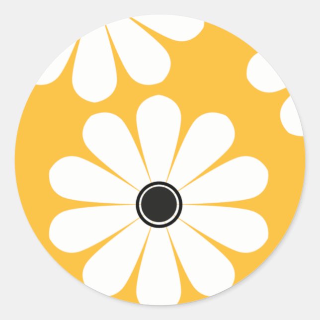 Funky Daisies (Yellow) Stickers (Front)