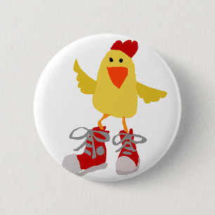 Funky Dancing Yellow Chicken 2 Inch Round Button