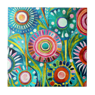 Funky Dandelions Tile