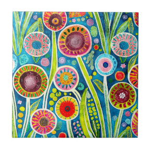 Funky Dandelions Tile