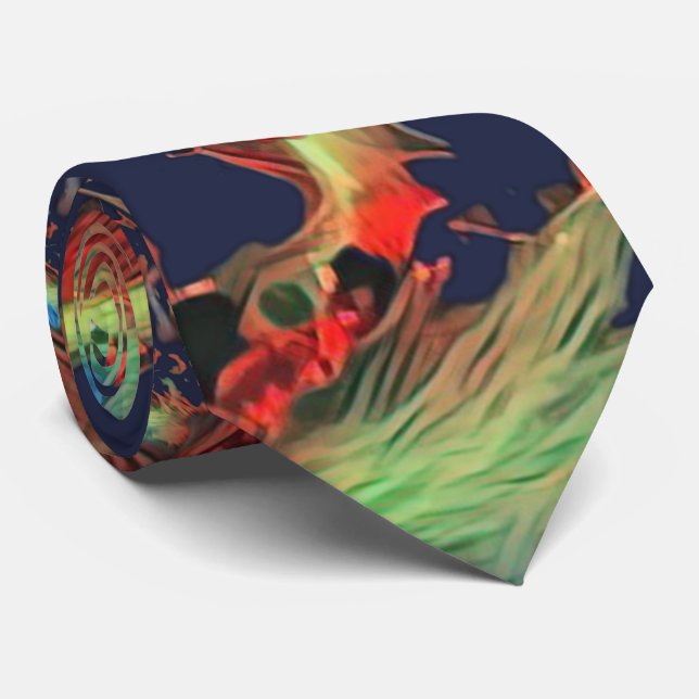 FUNKY DARE TO WEAR BOLD ABSTRACT PATTERN TIE (Rolled)