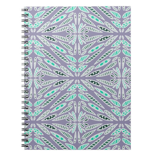 Funky Design Floral Geometric  Notebook (Front)