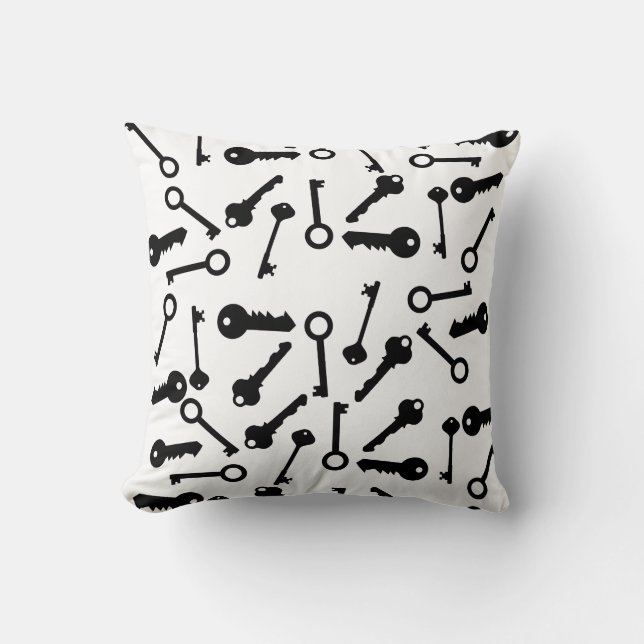 Funky Different Key Shapes Pattern Cushion Pillow (Front)