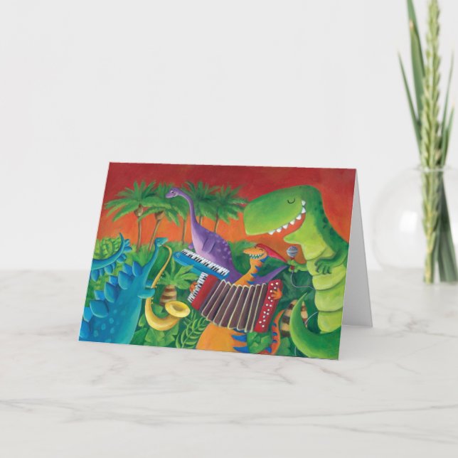 Funky Dinosaur Band Card (Front)