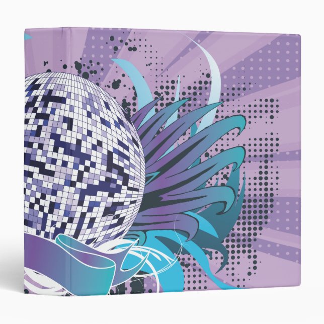 funky disco ball vector art binder (Front/Spine)