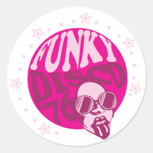 Funky Disco Classic Round Sticker