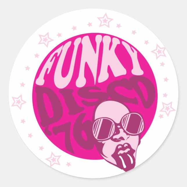 Funky Disco Classic Round Sticker (Front)