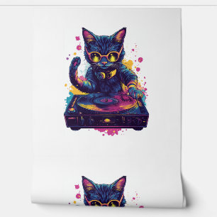 Funky DJ Cat – Retro Disco Kitty Party Wallpaper