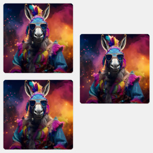 Funky Donkey Blue Glasses 