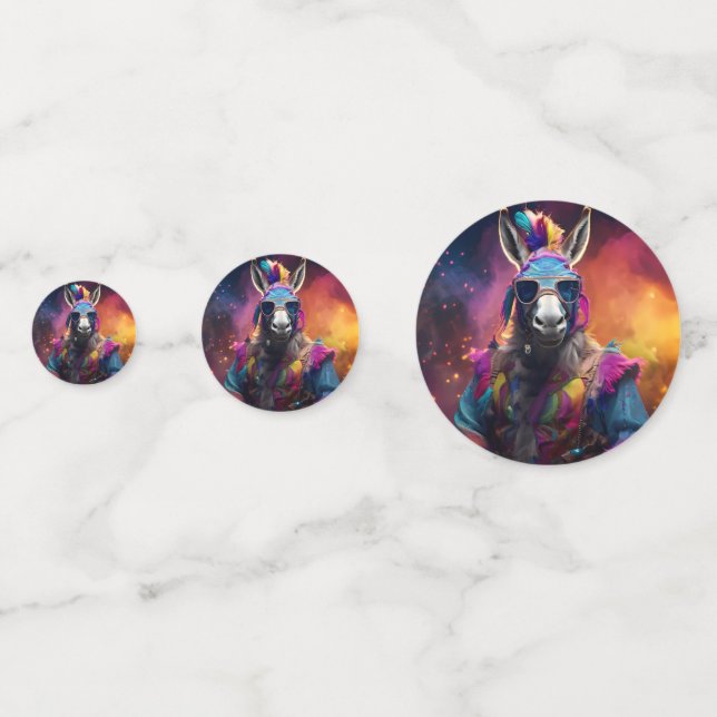 Funky Donkey Blue Glasses  Confetti (Backs)