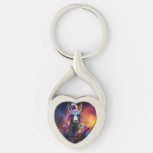 Funky Donkey Blue Glasses  Keychain