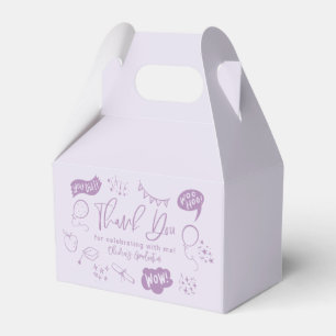 Funky Doodle Graduation Party Purple Favor Box