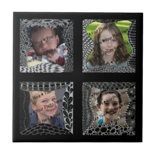 Funky Doodle Picture Frame Collage Tile