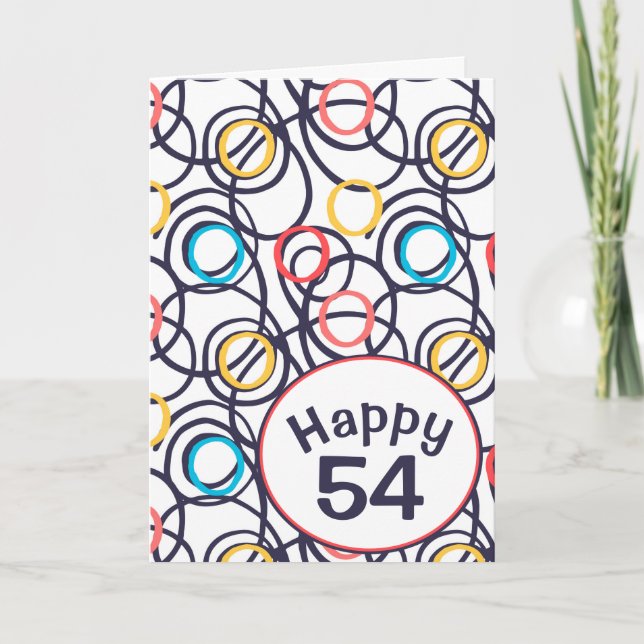 Funky Doodles for 54th Birthday  Card (Front)