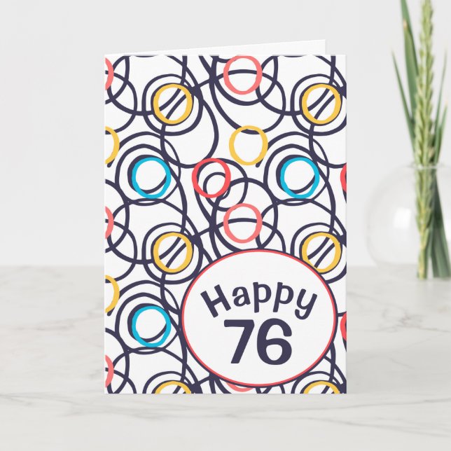 Funky Doodles for 76th Birthday Card (Front)