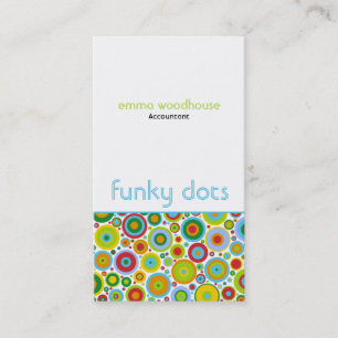 Funky Dots 'N' Stripes Vertical Business Card